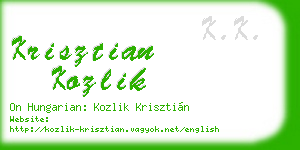 krisztian kozlik business card